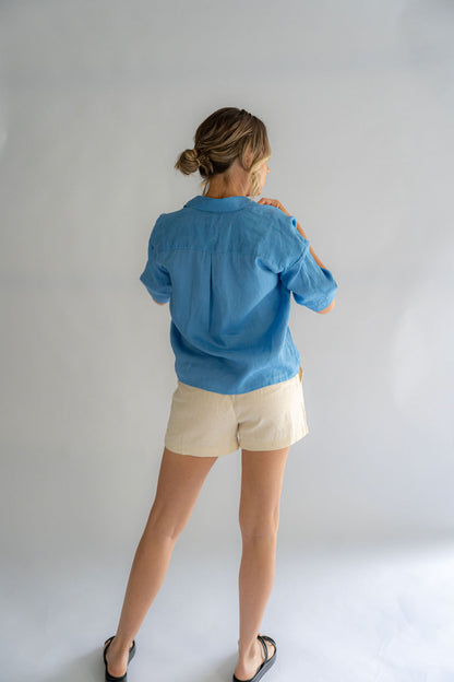 CORA BUTTON UP | AZURE