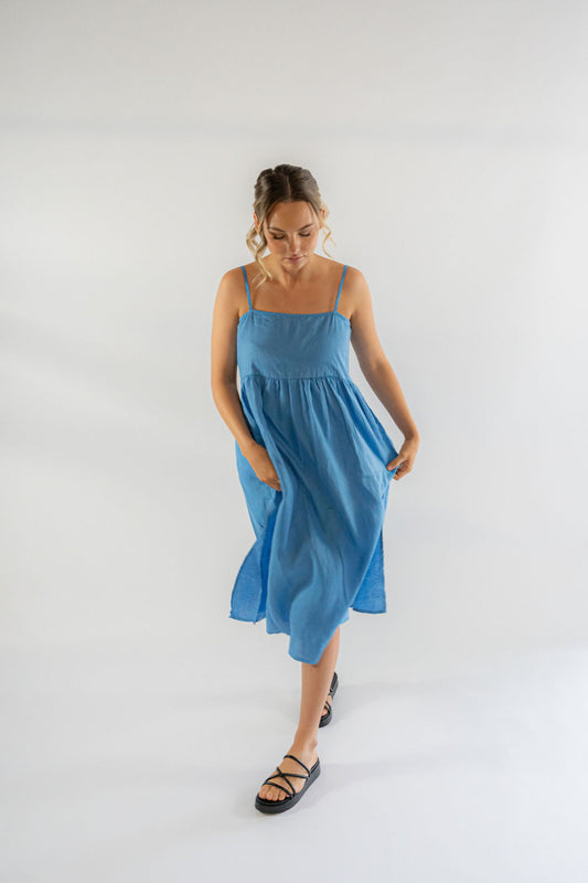 IRIS MIDI DRESS | AZURE