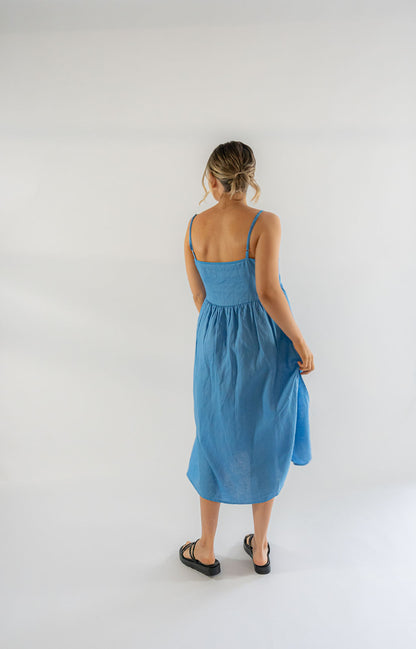 IRIS MIDI DRESS | AZURE